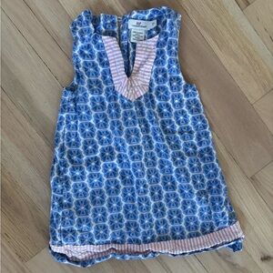 Vineyard Vines Blue and Pink Casual Dress with V-Neck and Embroidery